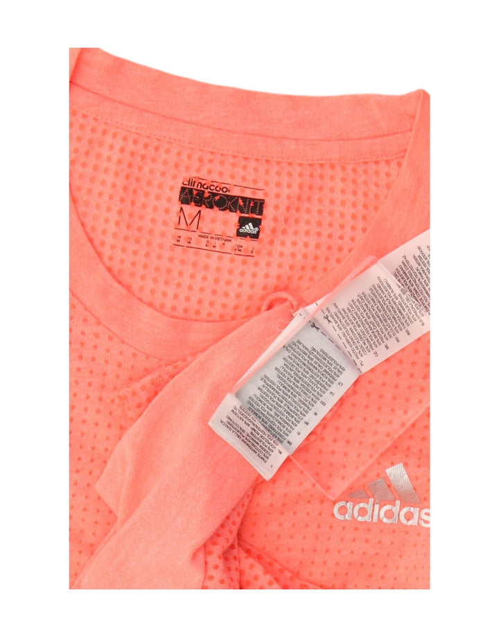 ADIDAS Mens Climacool T-Shirt Top Medium Orange Cotton Vintage Adidas and Second-Hand Adidas from Messina Hembry 