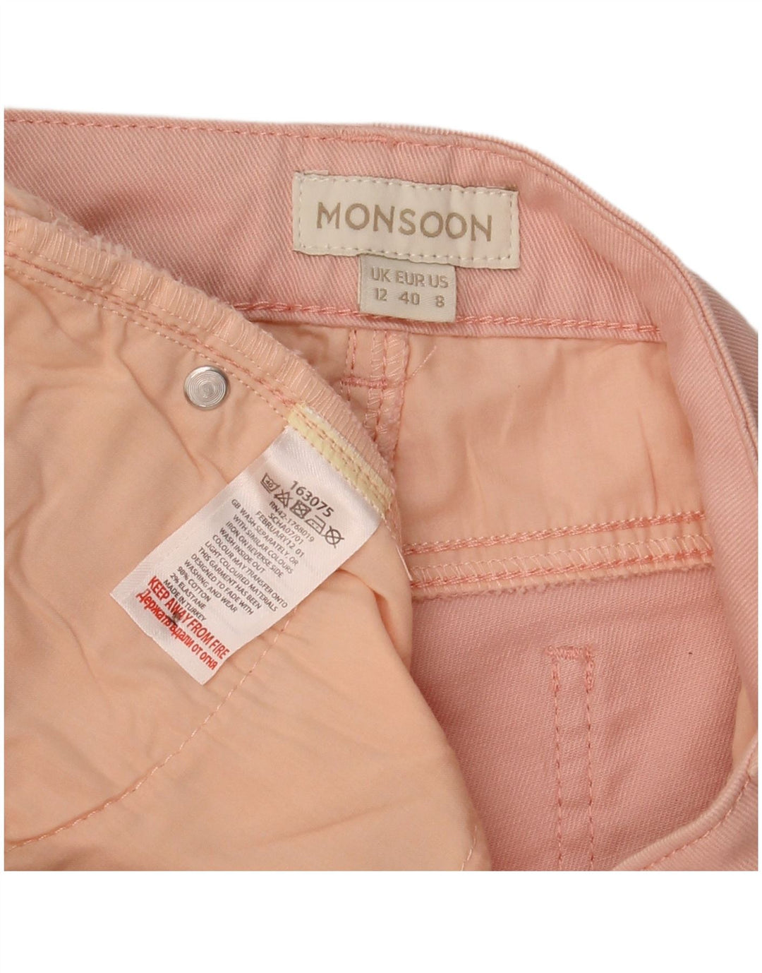 MONSOON Womens Cropped Jeans UK 12 Medium W32 L25 Pink Cotton