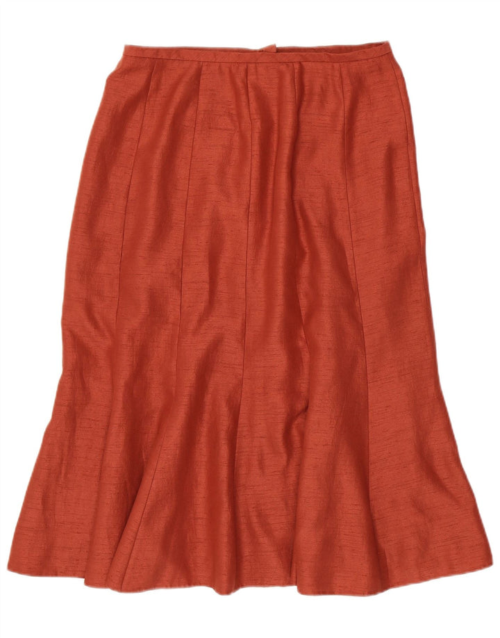 JACQUES VERT Womens Midi Skirt UK 14 Large W32 Brown Polyester