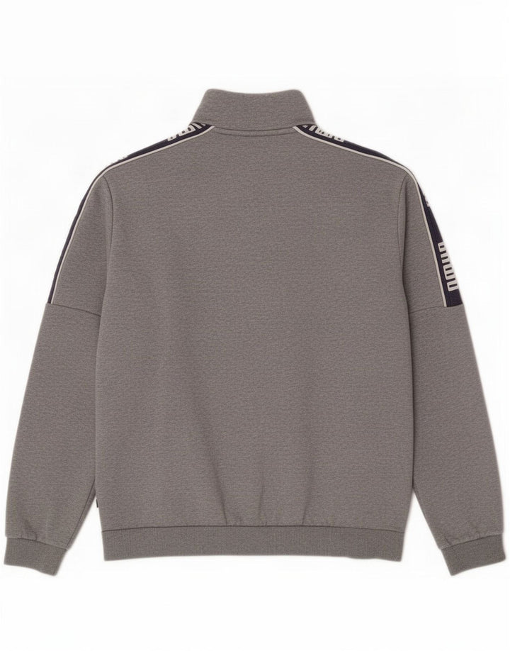 Puma Мужской спортивный костюм с графическим рисунком, верхняя куртка, средний серый хлопок с цветными блоками