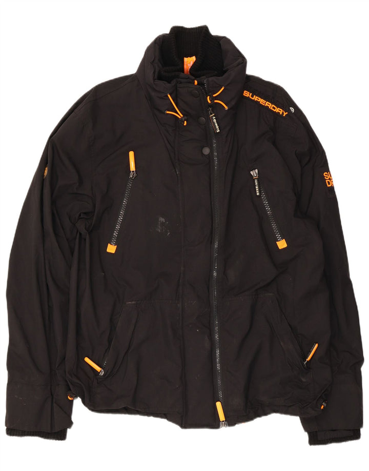 Женская дождевик Superdry UK 20 2XL, черный нейлон
