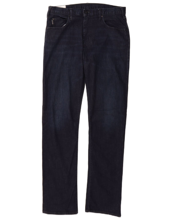 Мужские прямые джинсы Emporio Armani W31 L32 темно-синие, хлопок