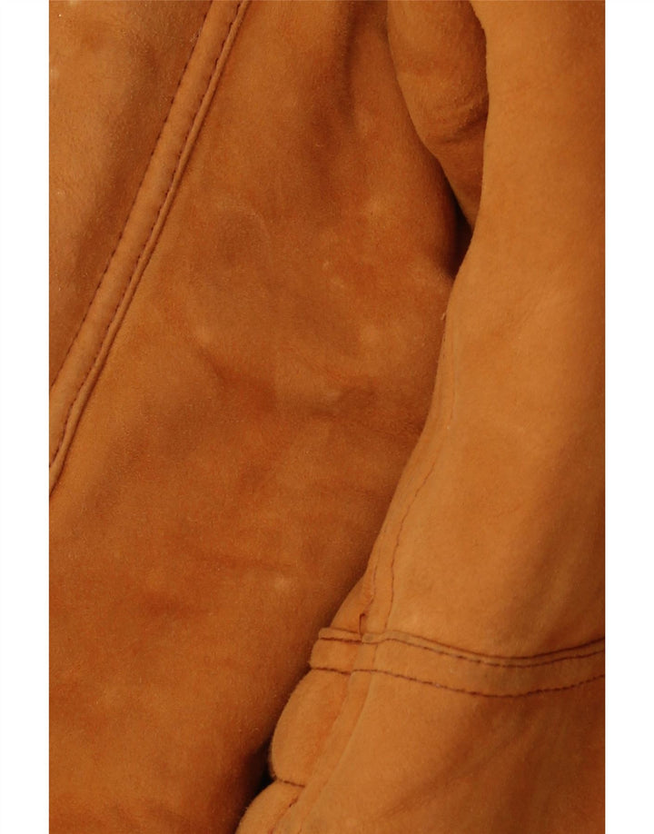 Мужская короткая дубленка VINTAGE UK 40, большая, коричневая