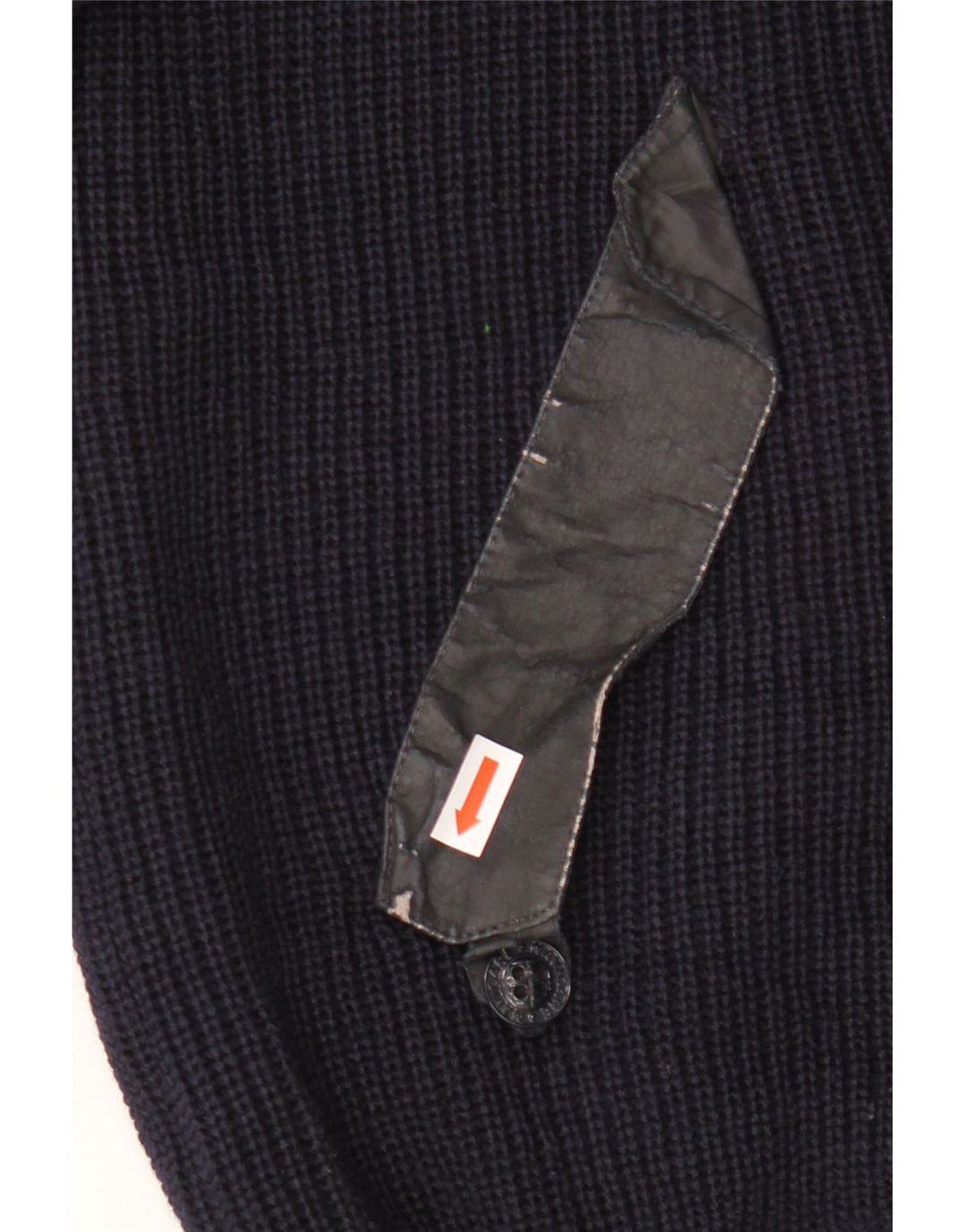 NAVIGARE Mens Knit Bomber Jacket UK 40 Large Navy Blue Wool