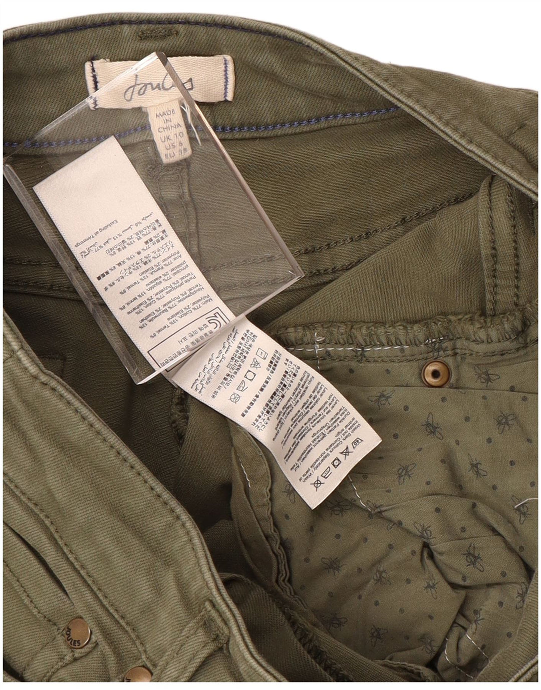 Женские джинсы скинни JOULES UK 10 Small W28 L30 Хаки Tencel