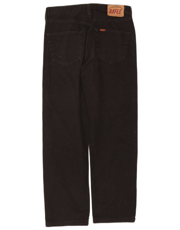 Мужские прямые джинсы Rifle W34 L29, черный хлопок