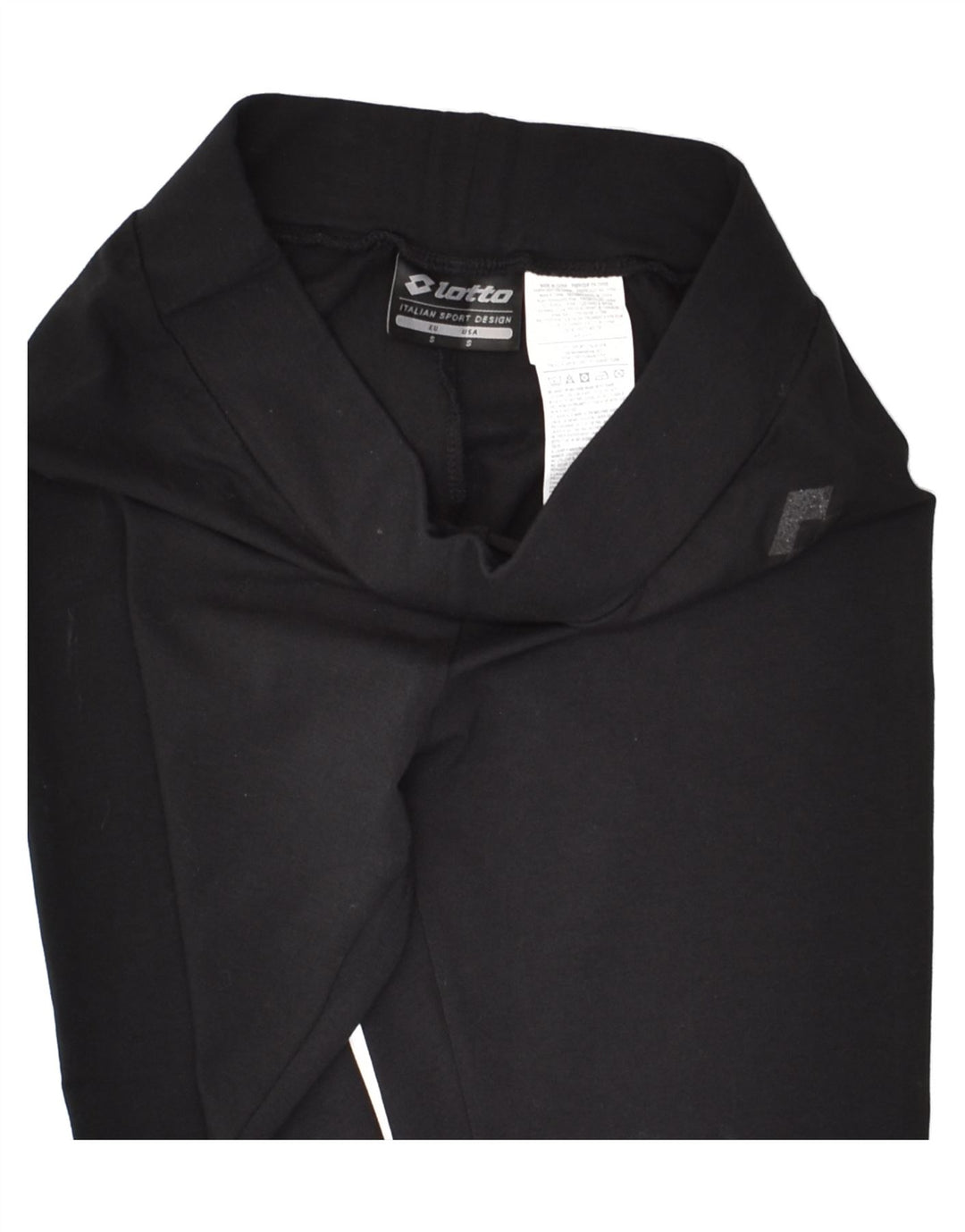 LOTTO Womens Leggings UK 10 Small Black Cotton | Vintage Lotto | Thrift | Second-Hand Lotto | Used Clothing | Messina Hembry 