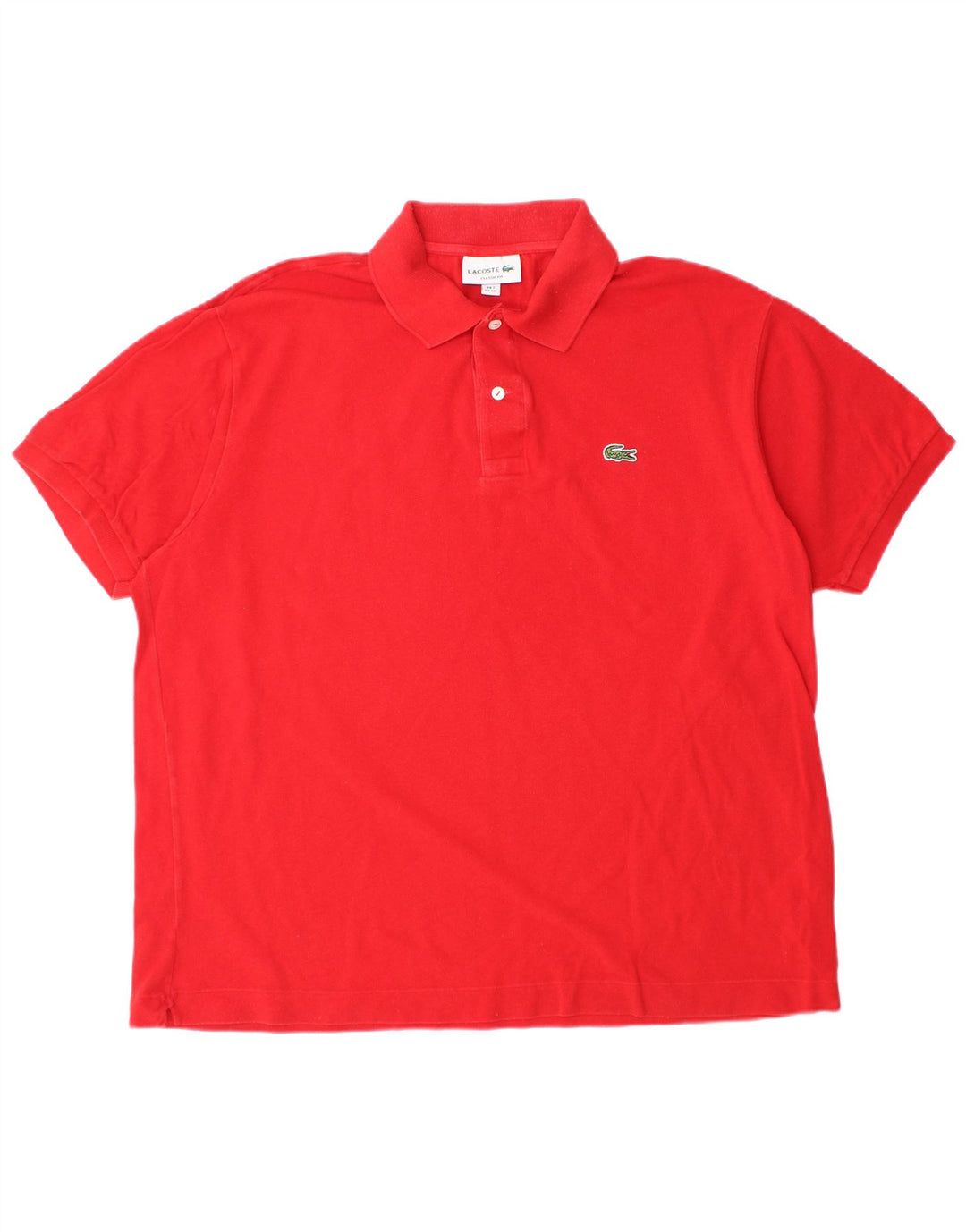 Мужская рубашка поло LACOSTE классического кроя, размер 7, 2XL, красный хлопок