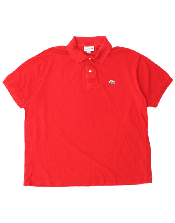 Мужская рубашка поло LACOSTE классического кроя, размер 7, 2XL, красный хлопок