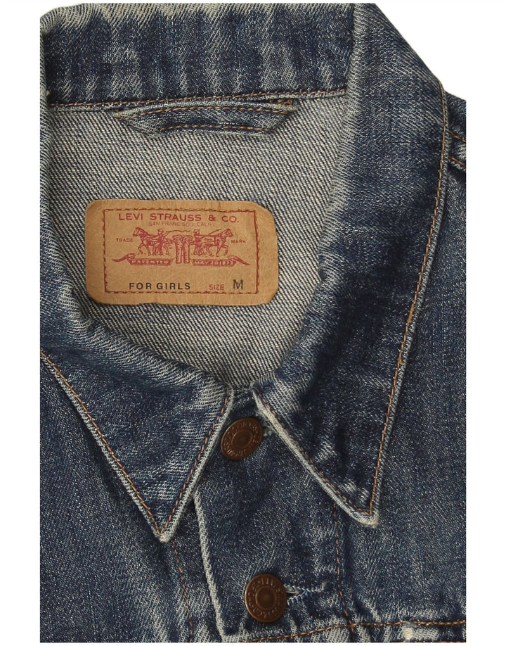 Джинсовая куртка Levi's для девочек 11-12 лет, средний темно-синий, хлопок