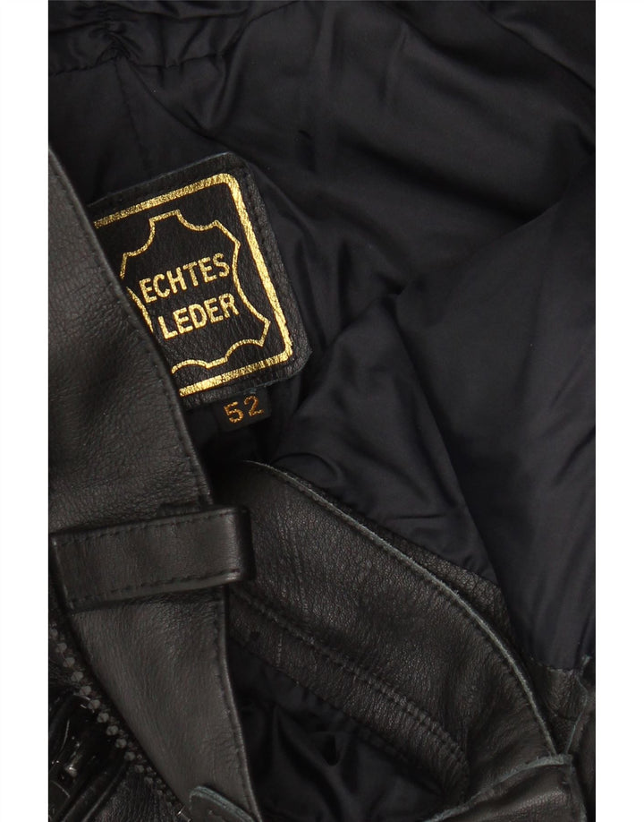 ВИНТАЖНЫЕ Мужские кожаные брюки Moto Racer IT 52, большие W32 L27, черные кожаные