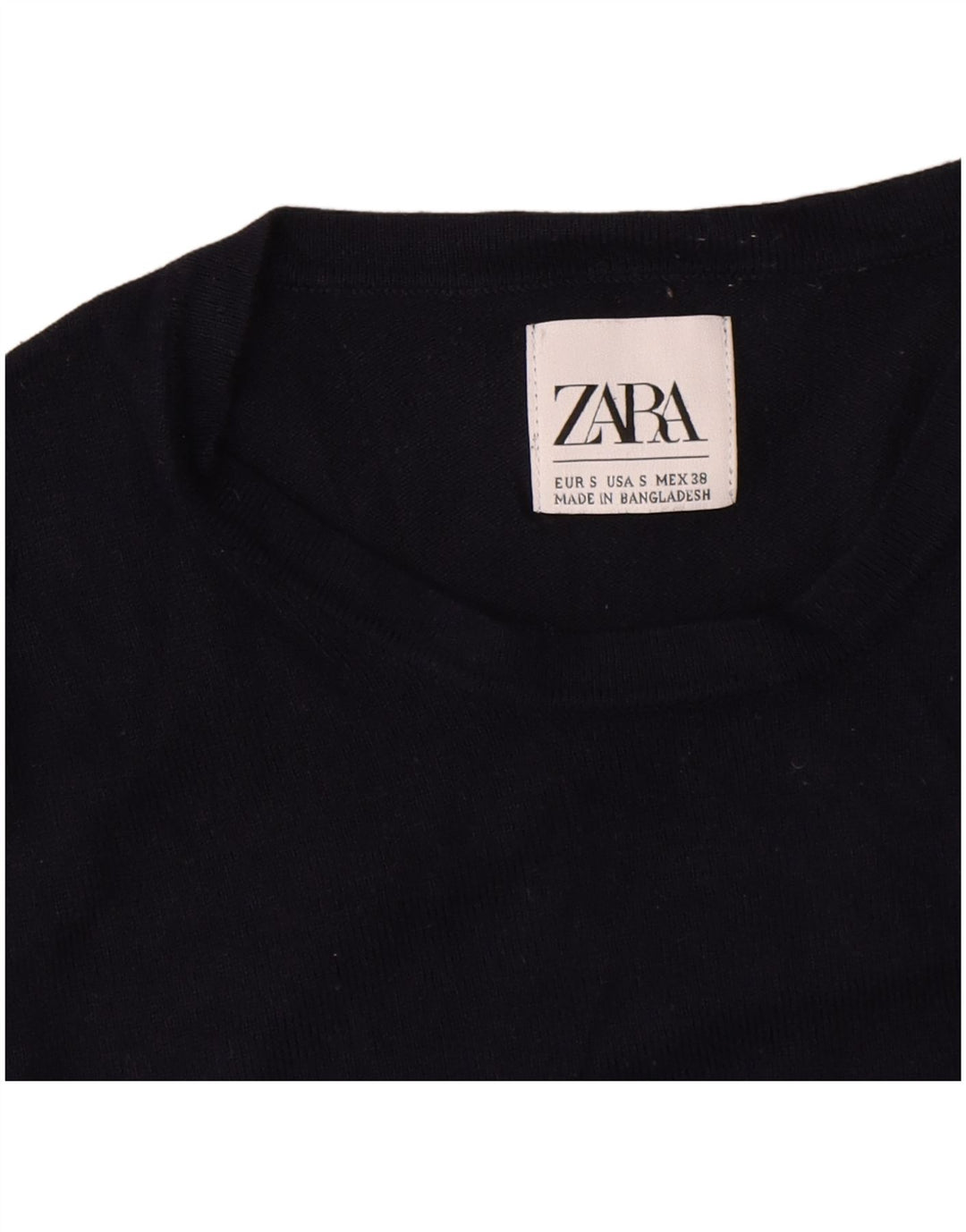 Мужской джемпер с круглым вырезом Zara, маленький темно-синий