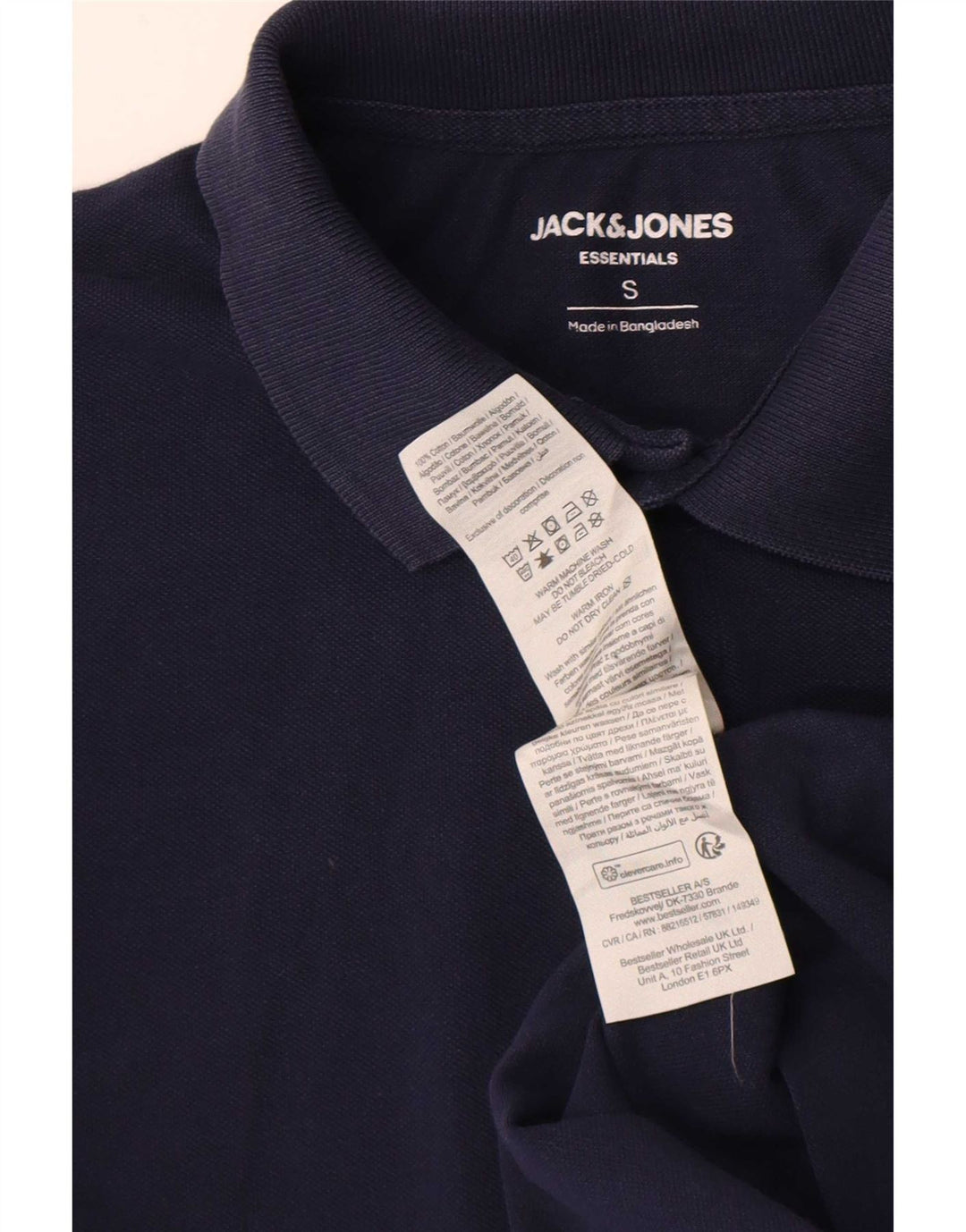 Мужская рубашка-поло Jack & Jones, маленькая, темно-синяя, хлопковая