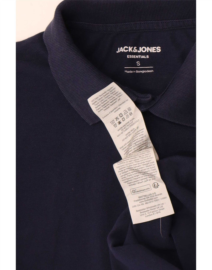 Мужская рубашка-поло Jack & Jones, маленькая, темно-синяя, хлопковая