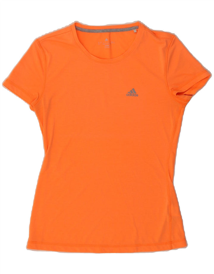 ADIDAS Womens Climalite T-Shirt Top UK 8/10 Small Orange Polyester Vintage Adidas and Second-Hand Adidas from Messina Hembry 