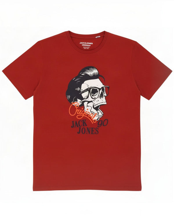 Мужская футболка с рисунком Jack & Jones Top XL, красный хлопок