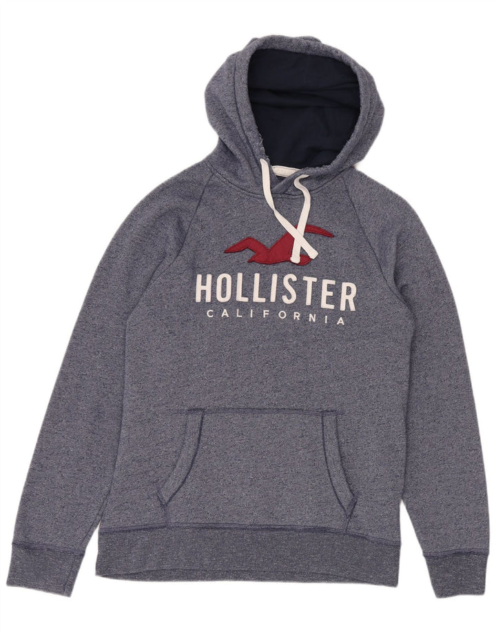 HOLLISTER Мужской джемпер с капюшоном с рисунком XL, синий в крапинку, хлопок