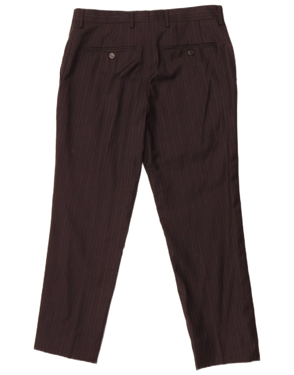 Мужские прямые костюмные брюки Zara EU 40 Medium W32 L27, черные в тонкую полоску