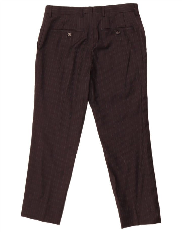 Мужские прямые костюмные брюки Zara EU 40 Medium W32 L27, черные в тонкую полоску