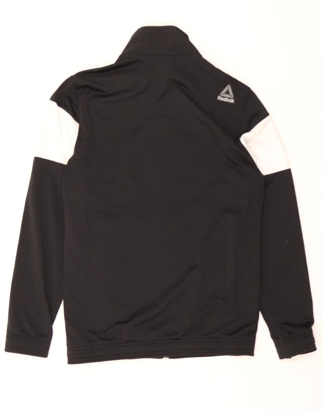 REEBOK Mens Graphic Tracksuit Top Jacket Small Black Colourblock Polyester Vintage Reebok and Second-Hand Reebok from Messina Hembry 
