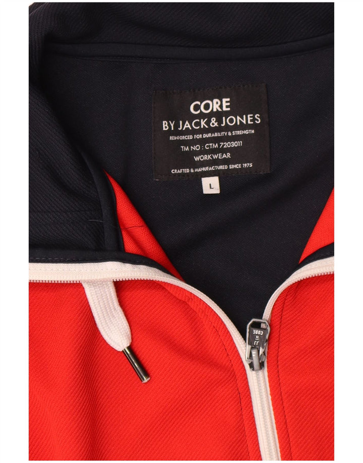 Мужская спортивная куртка Jack & Jones, большая, темно-синяя, с цветными блоками