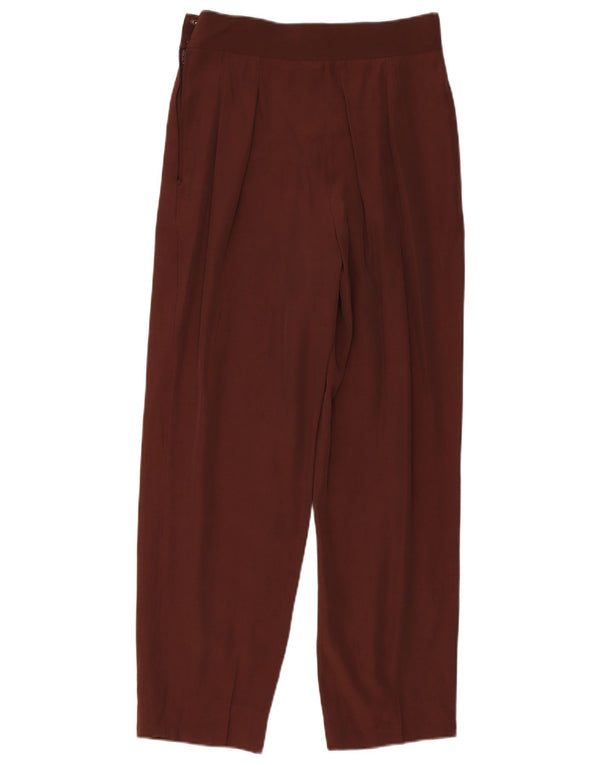Винтажные женские повседневные брюки с завышенной талией, большие W28 L28 бордовые