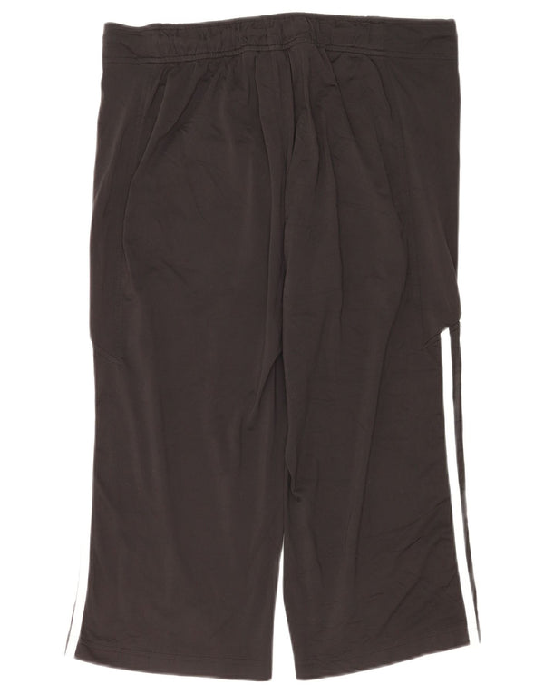 Adidas Womens Capri Tracksuit Trousers UK 14 Large Black Polyester