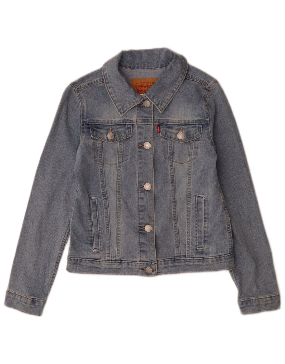 Джинсовая куртка Levi's для девочек 10-11 лет, большая синяя, хлопок