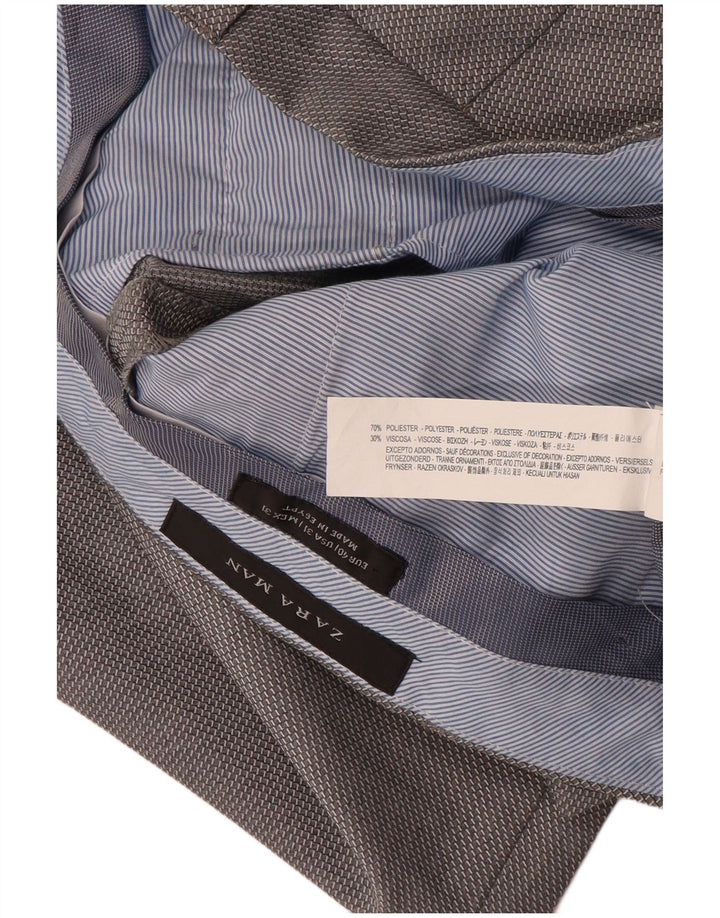 Мужские узкие костюмные брюки Zara EU 40 Medium W31 L33, серый полиэстер