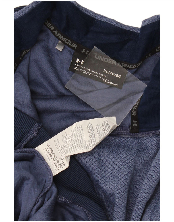 Мужской спортивный пуловер Under Armour Cold Gear, топ XL, темно-синий с цветными блоками