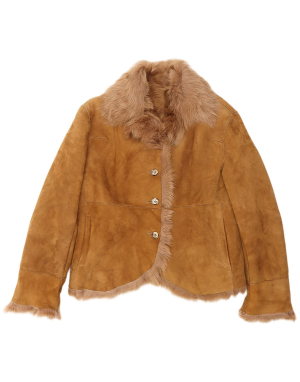 Женская замшевая куртка PAUL & SHARK UK 18 XL бежевая кожаная