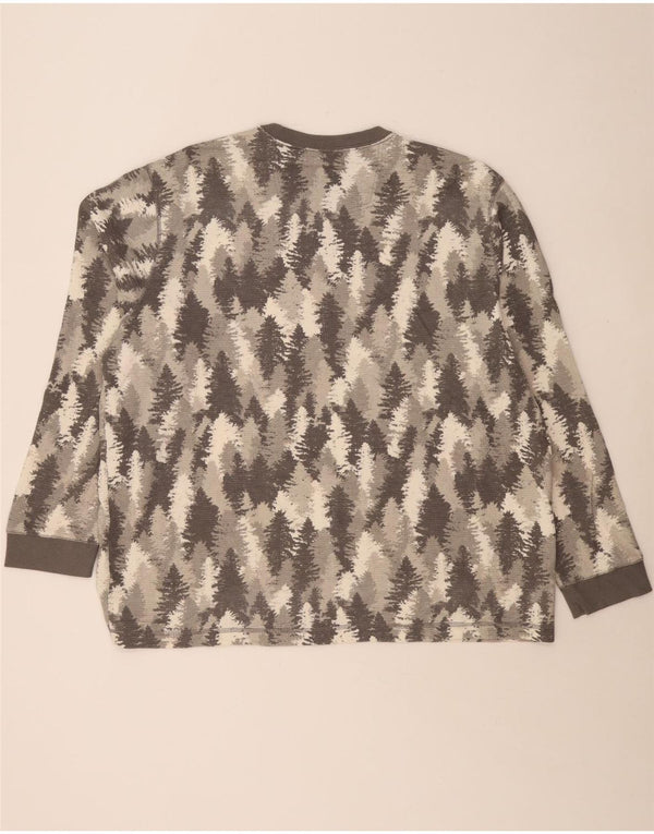 Мужской топ с абстрактным узором EDDIE BAUER, длинный рукав, 2XL, серый хлопок