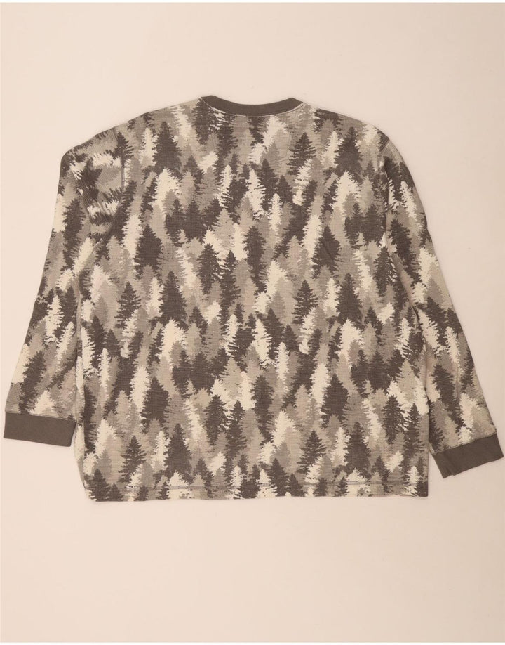 Мужской топ с абстрактным узором EDDIE BAUER, длинный рукав, 2XL, серый хлопок