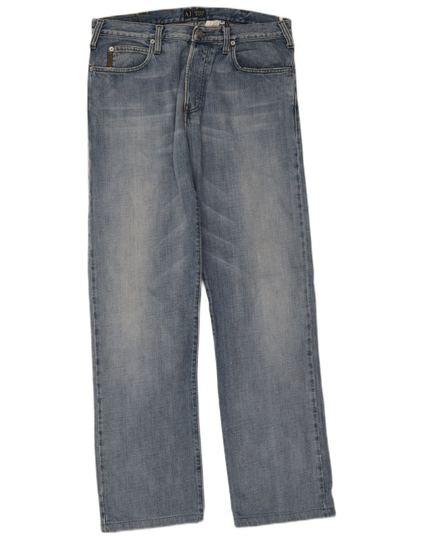 Мужские прямые джинсы Armani W34 L31 синие, хлопок