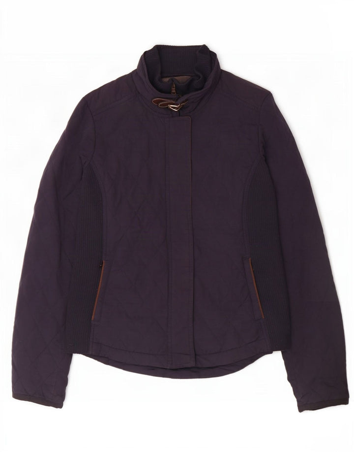 Женская стеганая куртка Massimo Dutti UK 12 средний темно-синий полиэстер
