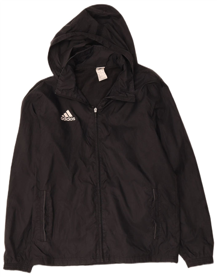 Мужская куртка-дождевик Adidas с капюшоном UK 38, средний черный, полиамид