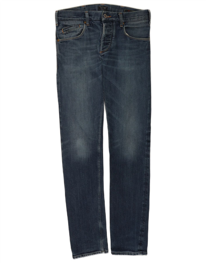 Женские узкие джинсы Armani W29 L34 синие, хлопок