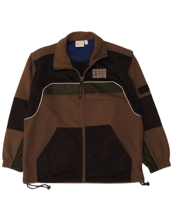 Diadora Mens Loose Fit Tracksuit Top Jacket UK 38 Medium Brown Colourblock