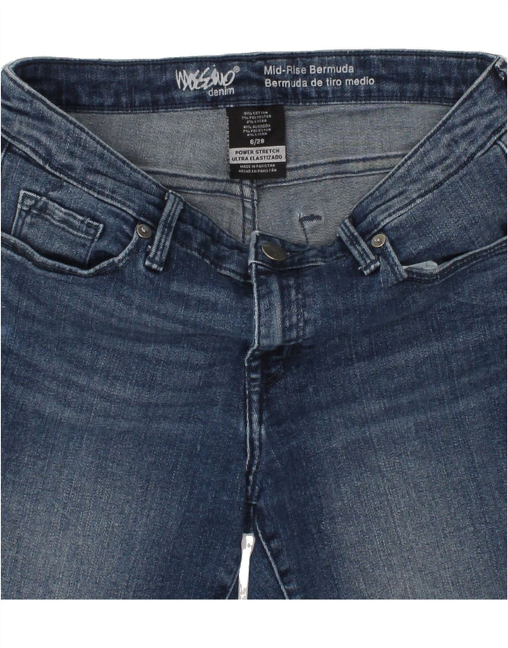MOSSIMO Womens Mid Rise Bermuda Denim Shorts US 6 Medium W28 Blue Cotton Vintage Mossimo and Second-Hand Mossimo from Messina Hembry 