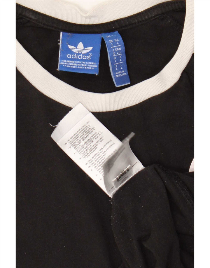 Мужская футболка Adidas Top большого размера из хлопка черного цвета