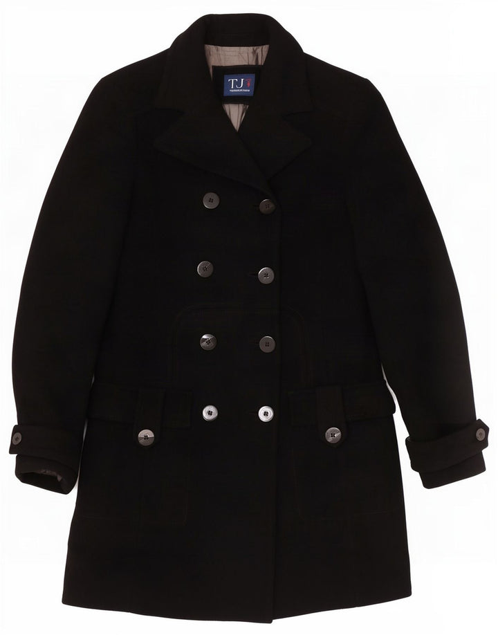 Trussardi Jeans Женское двубортное пальто IT 42 Medium Black Wool