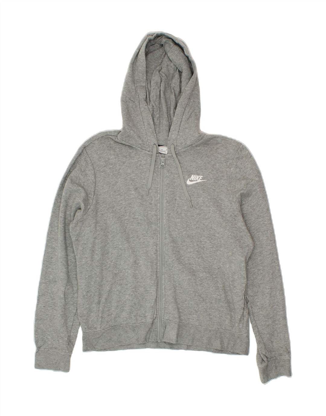 NIKE Womens Zip Hoodie Sweater UK 14 Medium Grey Cotton Vintage Nike and Second-Hand Nike from Messina Hembry 