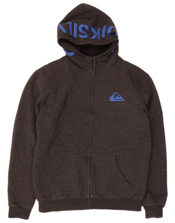 Женский свитер с капюшоном на молнии с графическим рисунком Quiksilver UK 18 XL, серый хлопок