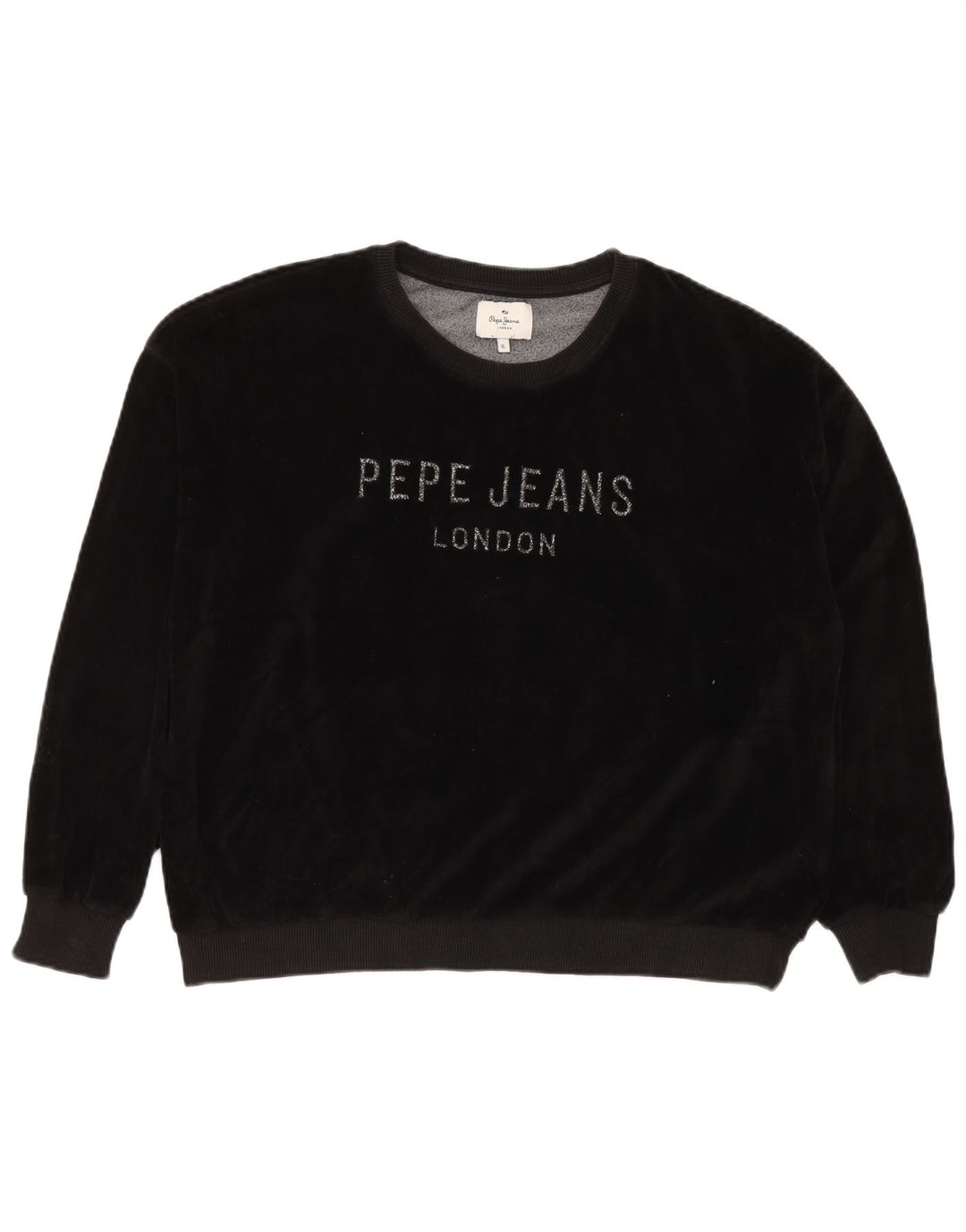 PEPE JEANS Женский свободный свитер с рисунком UK 18 XL Черный