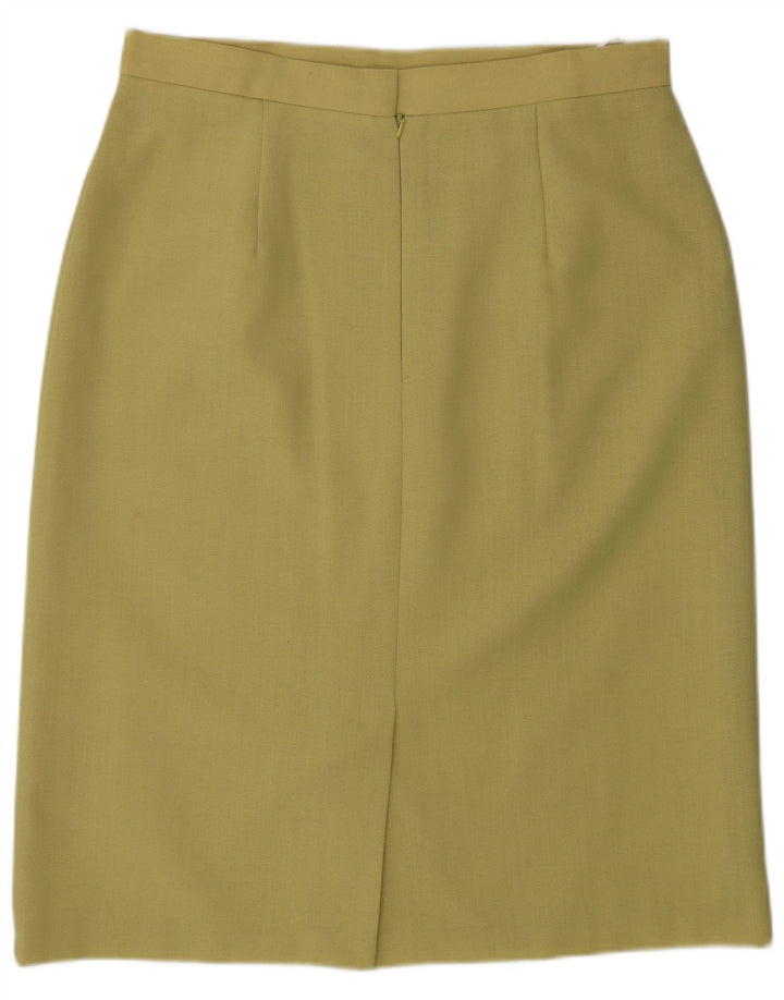 JAQUES VERT Женская прямая юбка миди с высокой талией UK 18 XL W33 Зеленая