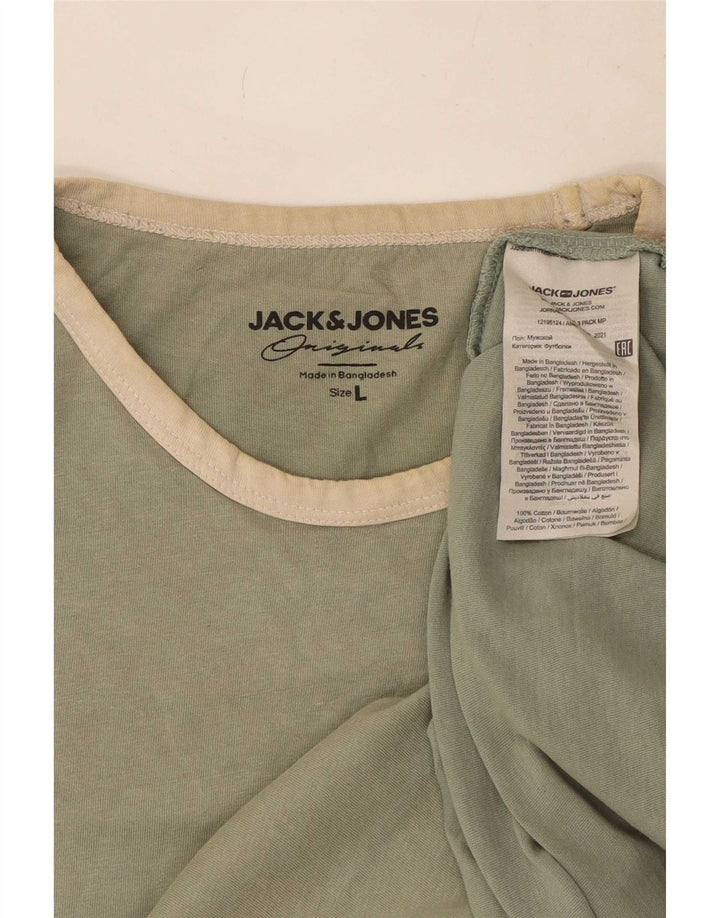 Мужская футболка Jack & Jones, большой зеленый хлопок