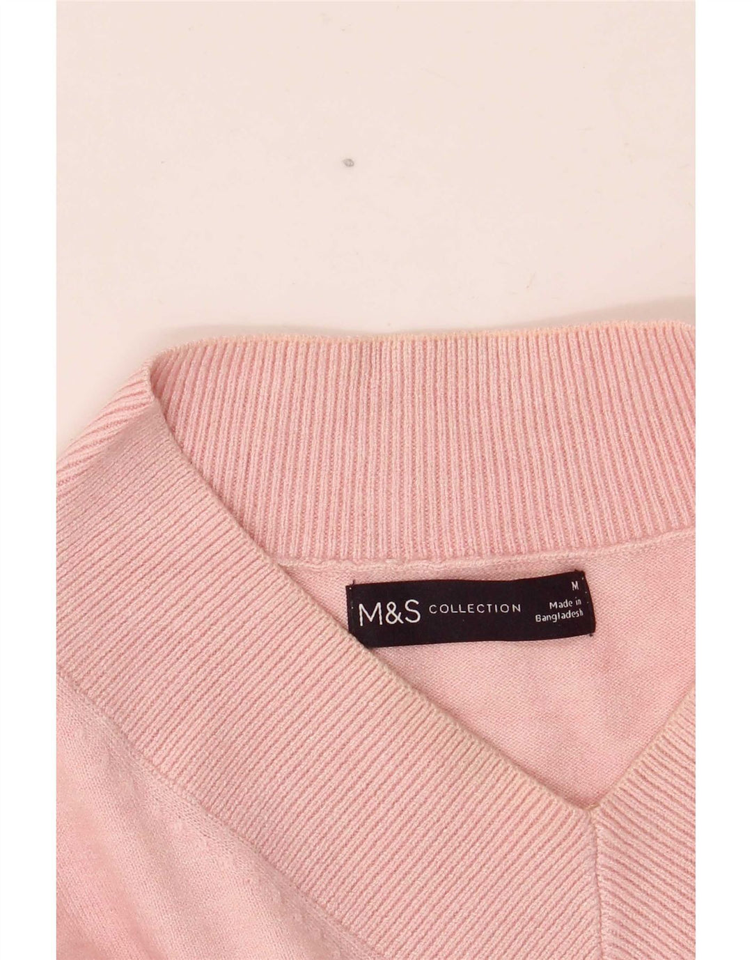 Женский свободный джемпер с v-образным вырезом Marks & Spencer UK 14, средний розовый