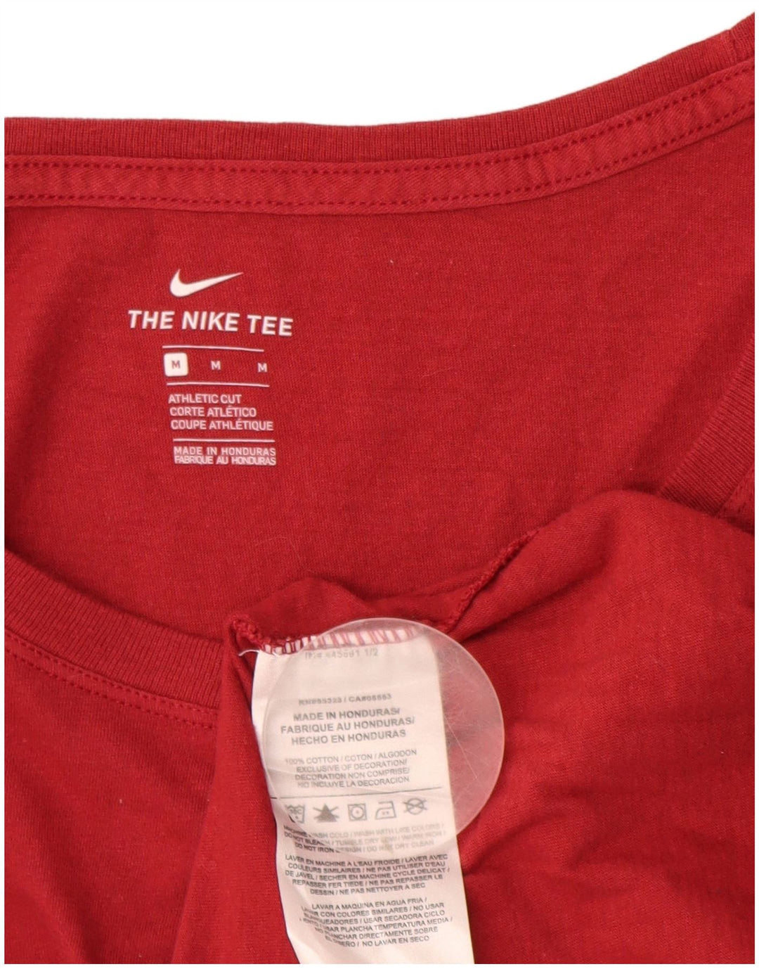 Женская футболка спортивного кроя с рисунком NIKE Top UK 14, хлопковый средний красный цвет