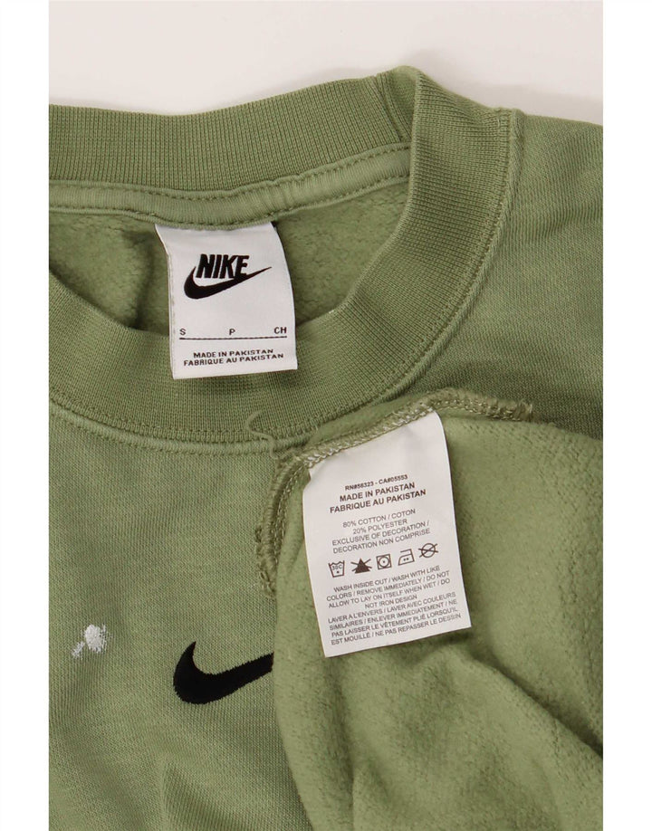 Мужской свитер свободного кроя Nike, маленький зеленый хлопковый джемпер