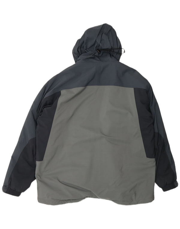 Мужская ветровка Marmot с капюшоном UK 42 XL Серая спортивная с цветными блоками